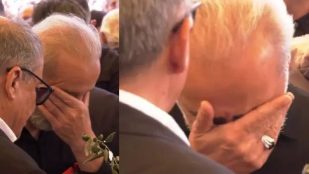 Tabutun başına geldi: Yılmaz Erdoğan cenazede gözyaşlarına boğuldu - Magazin