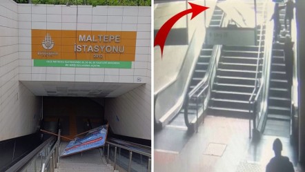 Maltepe metro istasyonunda feci olay! Başına reklam panosu düştü: O anlar kamerada - 3. Sayfa