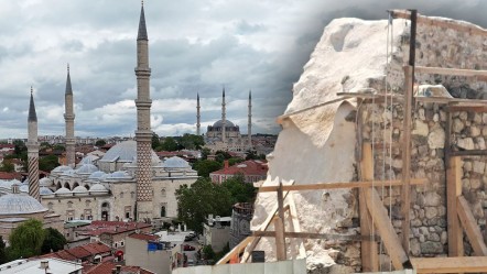 Tepki çeken görüntüler! Yüzlerce yıllık esere beton döküldü, tarihi doku bozuldu - Kültür - Sanat