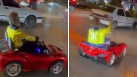 Trafikte gören bir daha baktı! Sosyal medyada yorum yağdı: O anlar kamerada - Yaşam
