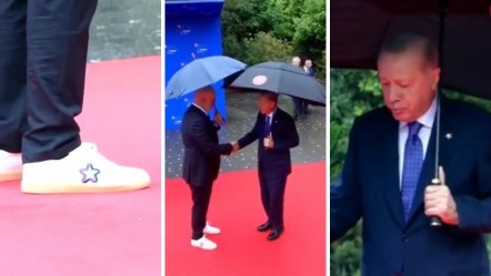 Karşılamaya damga vuran ayakkabılar! Cumhurbaşkanı Erdoğan görünce kendini tutamadı - Gündem