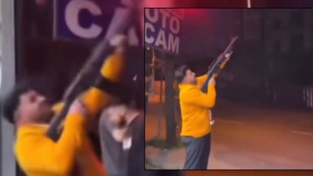 Şampiyonluk gecesinde skandal görüntüler! Uzun namlulu silahla havaya ateş açan şahıs gözaltında - 3. Sayfa