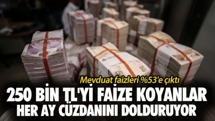 Mevduat faizleri %53'e çıktı! 250 bin TL'yi faize koyanlar her ay cüzdanını dolduruyor - Haberler