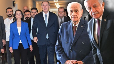 DEM Parti'den MHP'ye ziyaret: Bahçeli heyeti kapıda karşıladı - Gündem