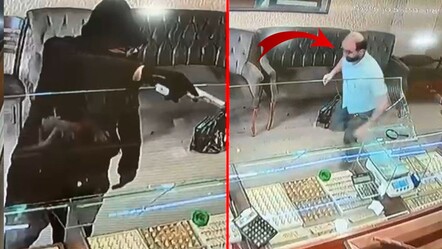 Kuyumcu soyacaktı, personelin bir hamlesiyle kaçacak delik aradı! O anlar kamerada - 3-sayfa