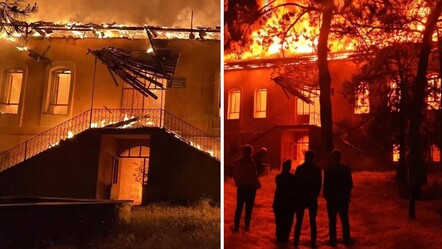 Cumhuriyet'in ilk yıllarından kalma! Tarihi okul kül oldu - haberler