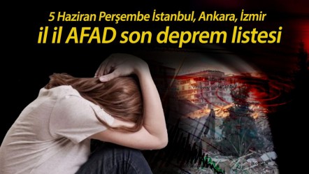 Son dakika deprem mi oldu? 5 Haziran Perşembe İstanbul, Ankara, İzmir il il AFAD son deprem listesi - Haberler