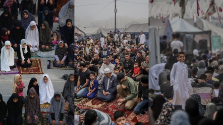Gazze'de Filistinliler bayram namazını İsrail'in saldırılarında yıkılan camilerin enkazında kıldı - Dünya