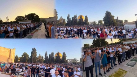 İsrail'in engellemeleri yetmedi! On binlerce Filistinli Mescid-i Aksa'da Bayram namazı kıldı - Dünya