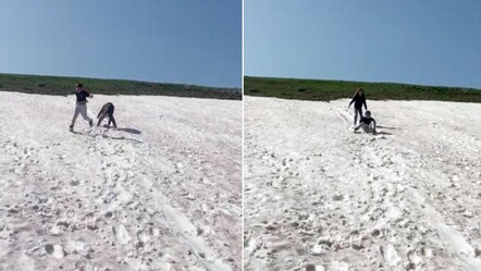 Burası Türkiye! Yazın gelmesiyle sıcaklık arttı, onlar haziran ayında kar keyfi yaptı - yasam