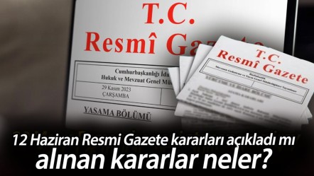 12 Haziran Resmi Gazete kararları açıkladı mı, alınan kararlar neler? İşte Resmi Gazete'de öne çıkanlar - Haberler