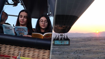 Balonda kitap keyfi! Milli Eğitim'in projesi gökyüzünde hayata geçti - Eğitim