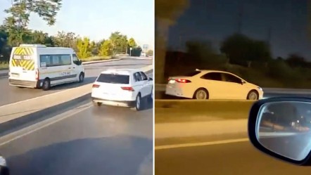 Hem kendi canlarını hem insanların canını tehlikeye attılar! Trafikte korkutan anlar - Gündem