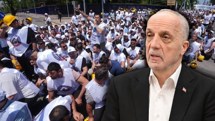 İşçiler bakanlık önünde eylem yaptılar! TÜRK-İŞ'ten grev çıkışı - Ekonomi