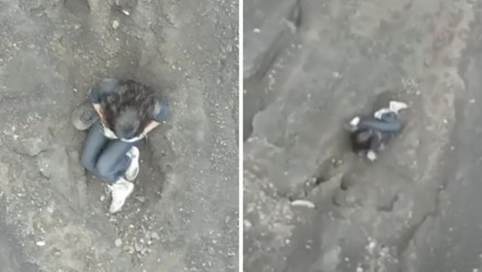 Dünya bu görüntüleri konuşuyor! Aktif yanardağın yanında... Kurtarılmayı bekliyor - Dünya