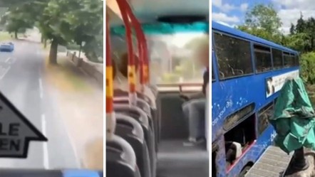 Gaz pedalı sıkıştı, frenleri tutmadı! Öğrenci servisi nehre yuvarlandı - Dünya
