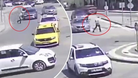 Aracın çarpmasıyla savruldu, yoluna devam etti! Herkesi şaşkına çeviren kaza kamerada - 3. Sayfa