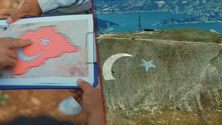 Dünyanın en büyüğü! Dev Türk bayrağı dağa ilmek ilmek işleniyor - Yaşam