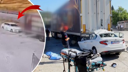Hızla gelip tırın altına girdi! Hurdaya dönen araçta baba ve 3 çocuğu can verdi - 3. Sayfa