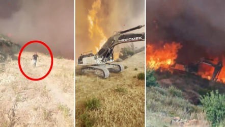 İş makinesiyle alevlerin arasında kaldı! "Yandığımı hissediyordum, etim eriyor gibiydi" - Gündem