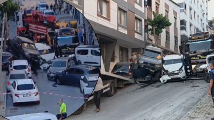 Başakşehir'de 23 araçlık facia! Tonlarca ağırlıktaki vinç yokuş aşağı önüne geleni biçti - 3. Sayfa