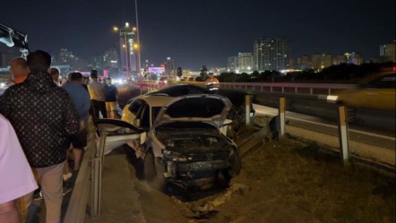 İstanbul'da makas atan araç dehşet saçtı! Arabalar boşluğa düştü... - 3. Sayfa
