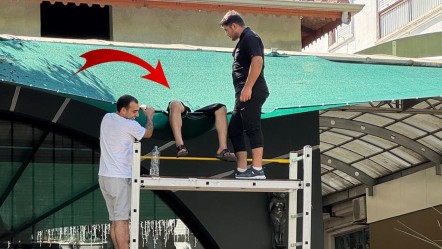 Balkondan düşen genci, tente kurtardı - Gündem