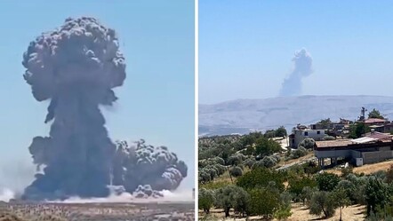 Suriye'de mühimmat deposunda patlama! Hatay'dan da hissedildi - dunya