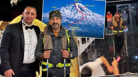 Zirvede karar verdi, yolu bilen gelin damat şaşkına döndü! Ağrı Dağı'ndan düğün için indi - Yaşam