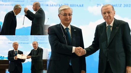 Erdoğan Kazakistan Cumhurbaşkanı Tokayev'e devlet nişanı takdim etti - gundem