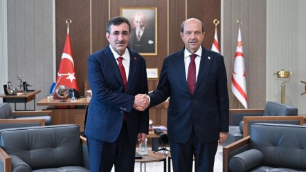 Cumhurbaşkanı Yardımcısı Yılmaz ile KKTC Cumhurbaşkanı Tatar bir araya geldi - Gündem