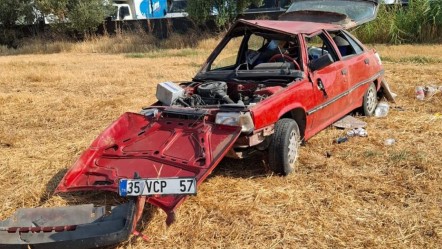 Manisa'da takla atan otomobil tarlaya uçtu! Feci kazada sürücü hayatını kaybetti - 3. Sayfa