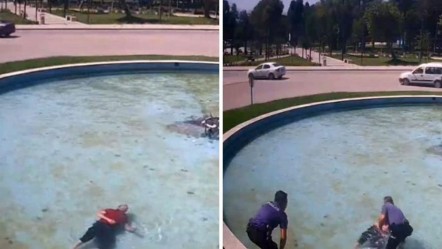 Alkollü şahıs süs havuzuna düştü! Polisler son anda yetişti - 3. Sayfa