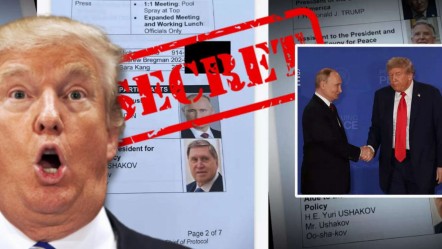 Trump ve Putin’in sırları otel yazıcısında unutulmuş! Gizli belgeler ortalığa saçıldı, program apar topar iptal edildi - Dünya