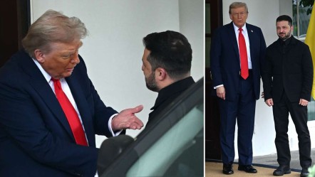 Trump kapıda karşıladı, Zelenskiy'in kıyafetini övdü! İki lider arasında esprili atışma - Dünya
