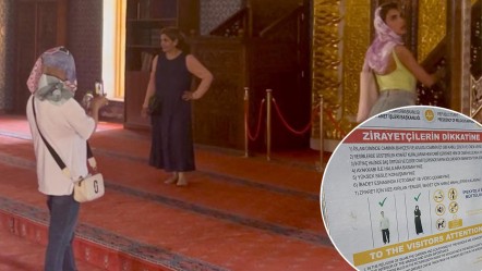 Minberin önünde şortlu poz! 4 dilde uyarı işe yaramadı, Mimar Sinan'ın camisine uygunsuz kıyafetle girmeye devam ettiler - Gündem