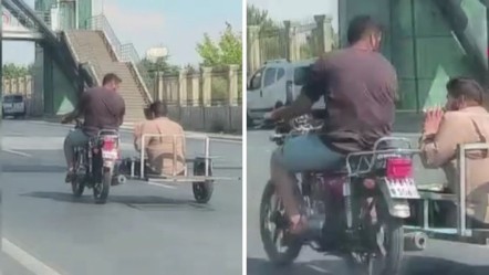 Trafiktekilerin hayatını hiçe saydı! Ankara'da motosiklet yanında tehlikeli yolculuk - Yaşam