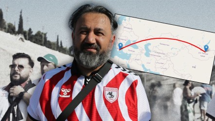 Avrupa'nın en çılgın taraftarı! Samsunspor maçı için 10 bin 300 kilometre yol kat etti, 12 günde Atina'ya vardı: Dünya rekoruna müracaat etti - Yaşam