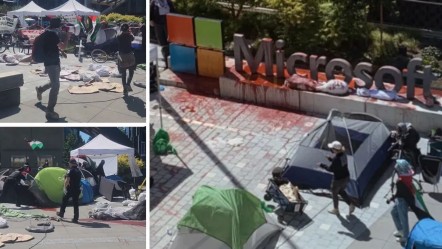 Microsoft çalışanları, İsrail'le yapılan işbirliğine karşı ayaklandı! ''Şehit Filistinli Çocuklar Plazası" pankartları gündem oldu - Dünya