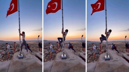 Türk bayrağının altında direk dansına tepki yağıyor! Valilik'ten açıklama geldi - Gündem