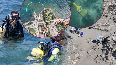 7 bin yıllık tarihe oksijen tüpleriyle daldılar! Tarihi limanda yeni keşifler karada başladı, denizde devam etti - Kültür - Sanat