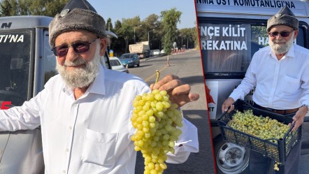 Tek gayesi askerin gönlüne girmek! Elmacı Dede bağındaki en lezzetli üzümleri getirdi - Yaşam