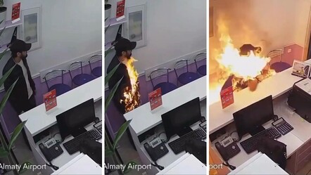 Havalimanında dehşet anları! Uçağını kaçıran yolcu kendini ateşe verdi - Dünya
