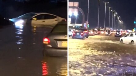 Suudi Arabistan'da sel felaketi! Sokaklar ve araçlar sular altında - Dünya
