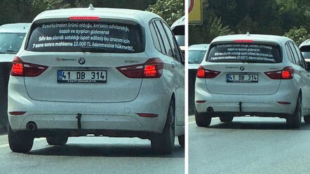 Sıfır kilometre diyerek aldığı araç kusurlu çıktı! Aracın arkasına astığı yazıyı gören bir daha baktı - Gündem