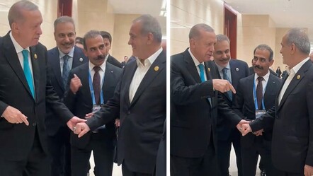 Zirvede gülümseten anlar! Pezeşkiyan davet etti, Erdoğan Fidan'ı işaret etti - Dünya