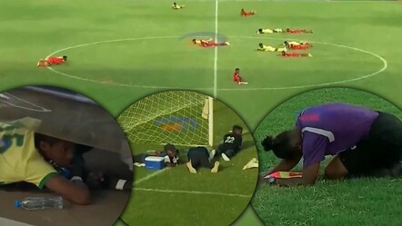 Herkes hareketsiz kaldı, kameraman bile yere yattı! Maçta büyük panik: O anlar kamerada - Spor