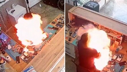 Bir anda alevlerin arasında kaldı! Telefon bataryası bomba gibi patladı: O anlar kamerada - Gündem