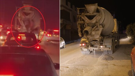 Seyir halindeki mikser yola beton döktü! "Şaşkınlıkla izledik" diyerek isyan ettiler - Gündem