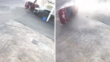 ABD'de facianın eşiğinden dönüldü! Aracın altında kalmaktan son anda kurtuldu - Dünya